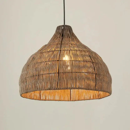 Natural Woven Bell Pendant Light