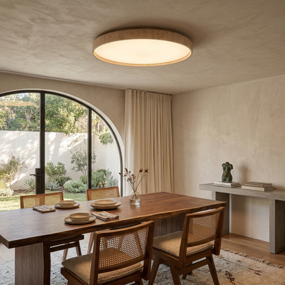 Walnut Travertine Disc Ceiling Light