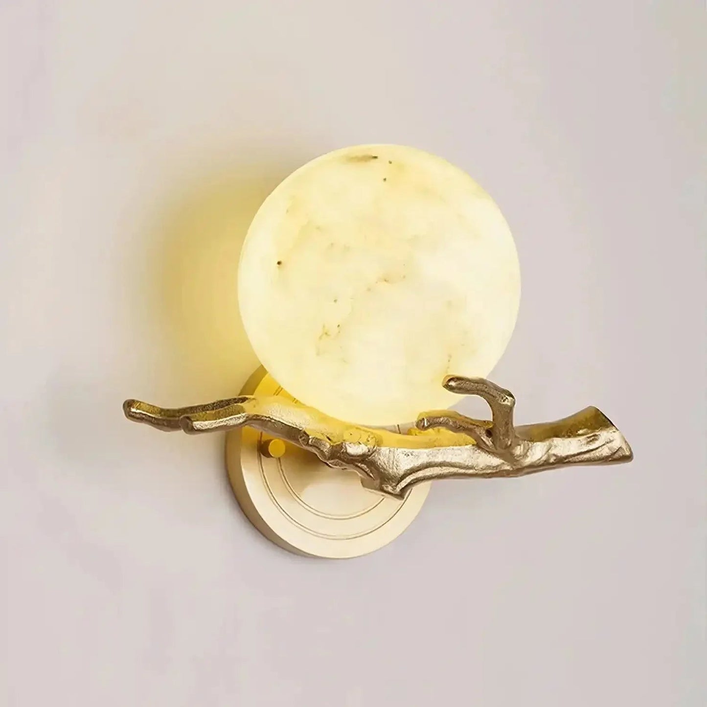 Brass Branch Alabaster Wall Light