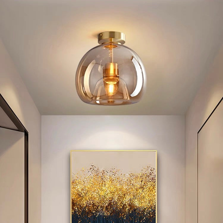 Velsora Modern Copper Glass Ceiling Light