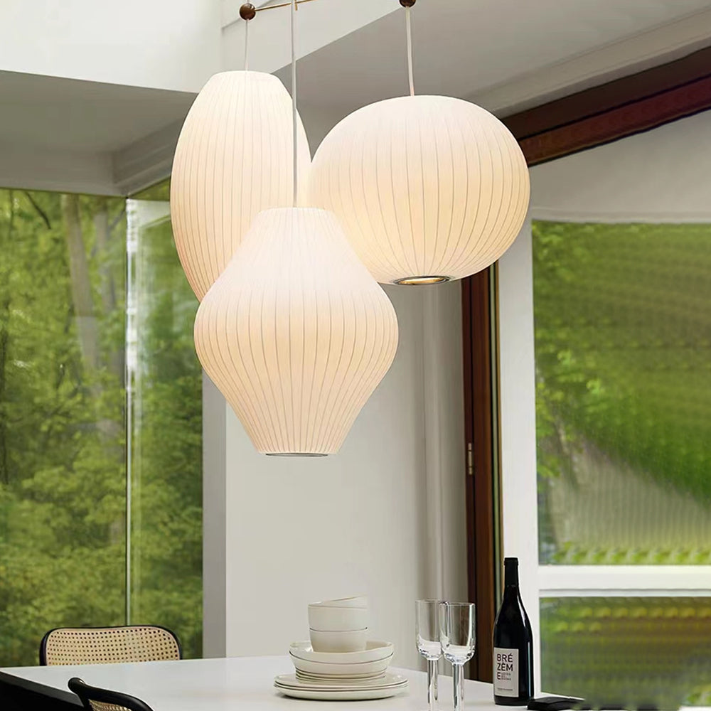 Pleated Silk Fabric Pendant Light