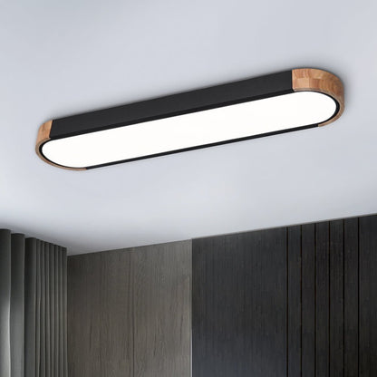 Ovalyn Minimalist Wood Oval LED Ceiling Light
