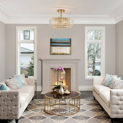 Glam Carved Crystal Ceiling Light