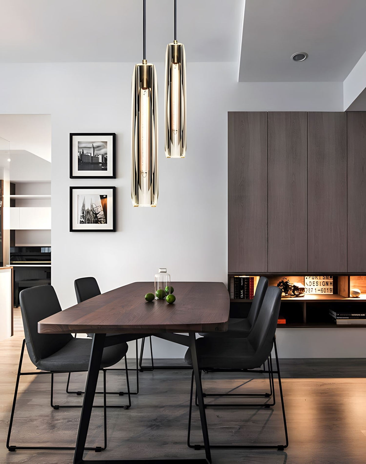 Brass Crystal Rod Pendant Light