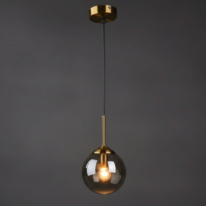 Orbelle Art Deco Brass Glass Globe Pendant Light