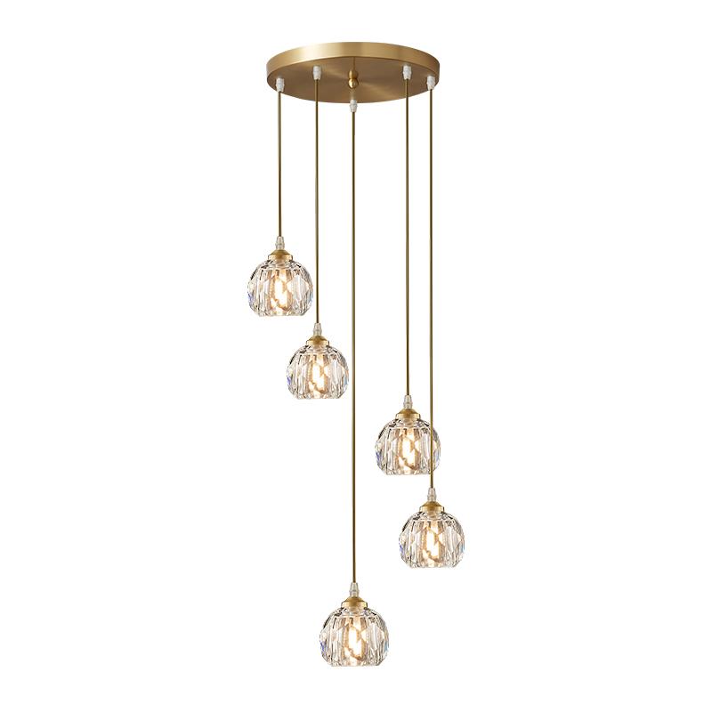 Cascading Crystal Sphere Pendant Light