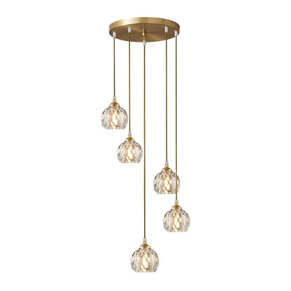 Cascading Crystal Sphere Pendant Light