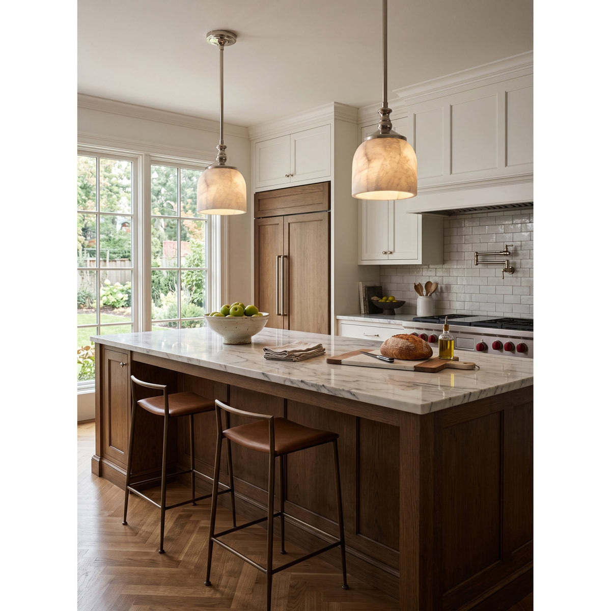 Alabaster Bell Pendant Light