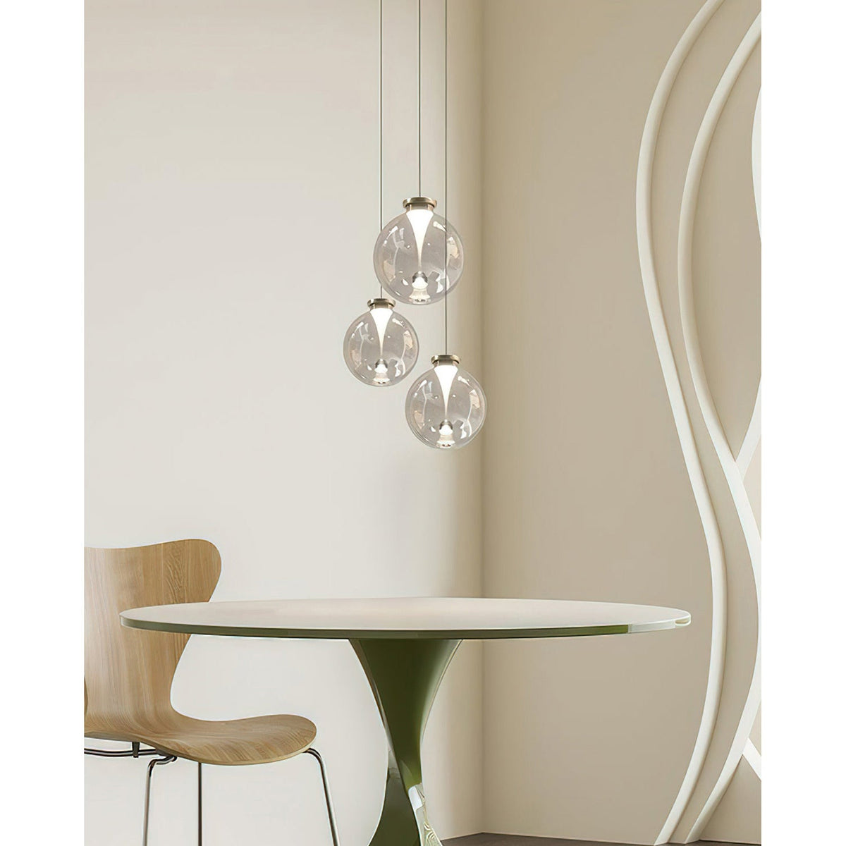 Tinted Glass Globe Pendant Light
