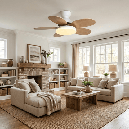 Flower Blade Wood Ceiling Fan