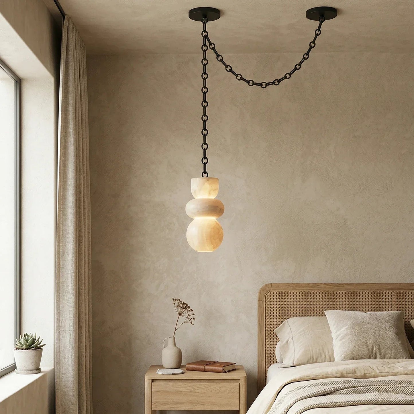 Alabaster Stone Cascade Chandelier