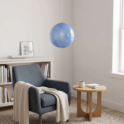Swirled Glass Globe Pendant Light