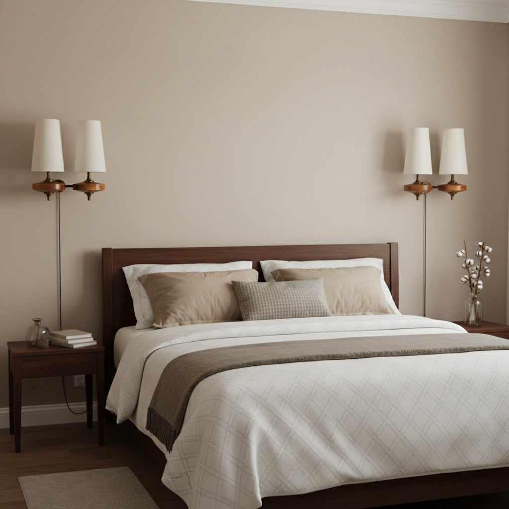 Walnut Brass Plug-In Wall Light