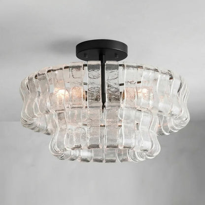 Tiered Ice Glass Ceiling Light