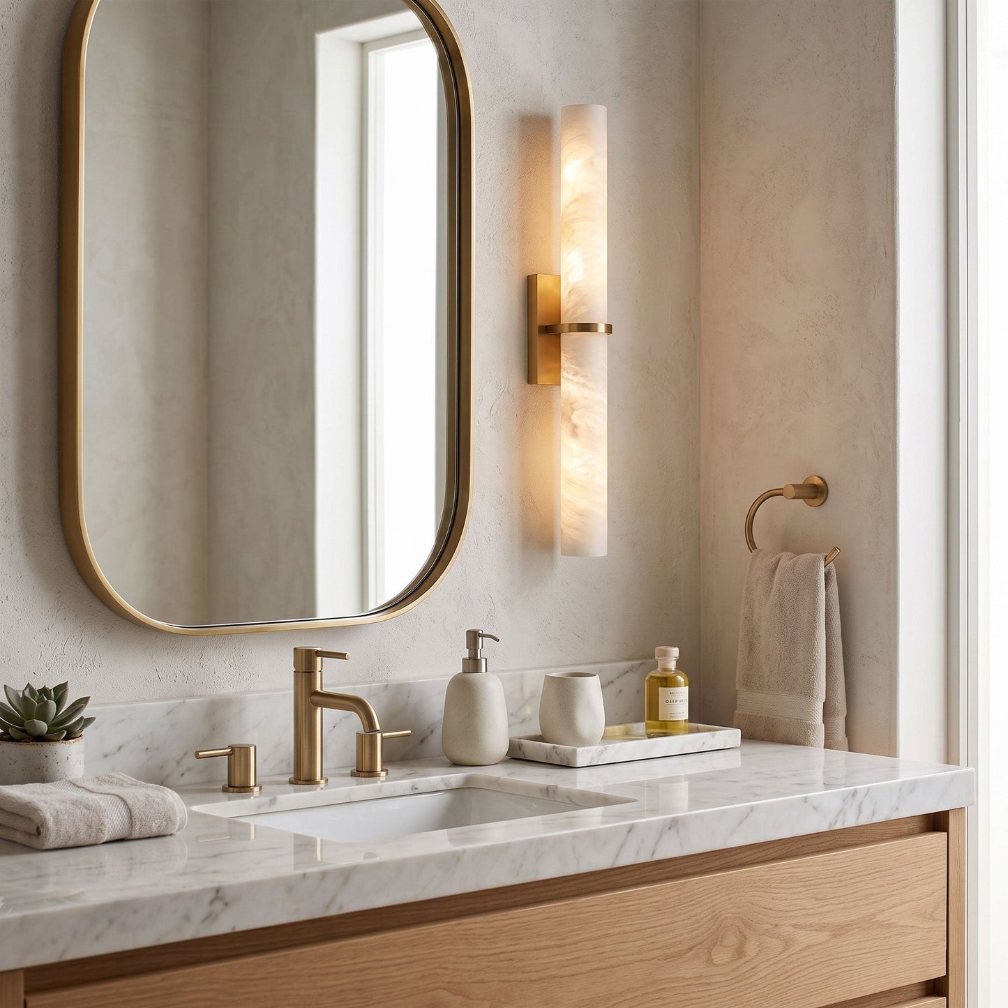 Slim Alabaster Bar Wall Light