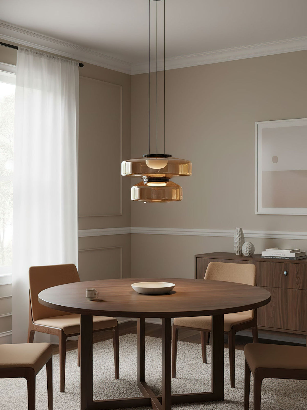 Stacked Glass Disc Pendant Light