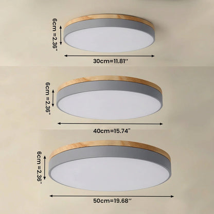 Lumbra Minimalist Wood Flush Ceiling Light