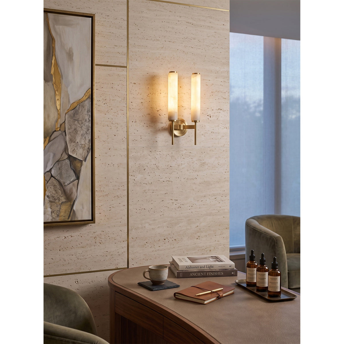 Sculptural Alabaster Wall Light