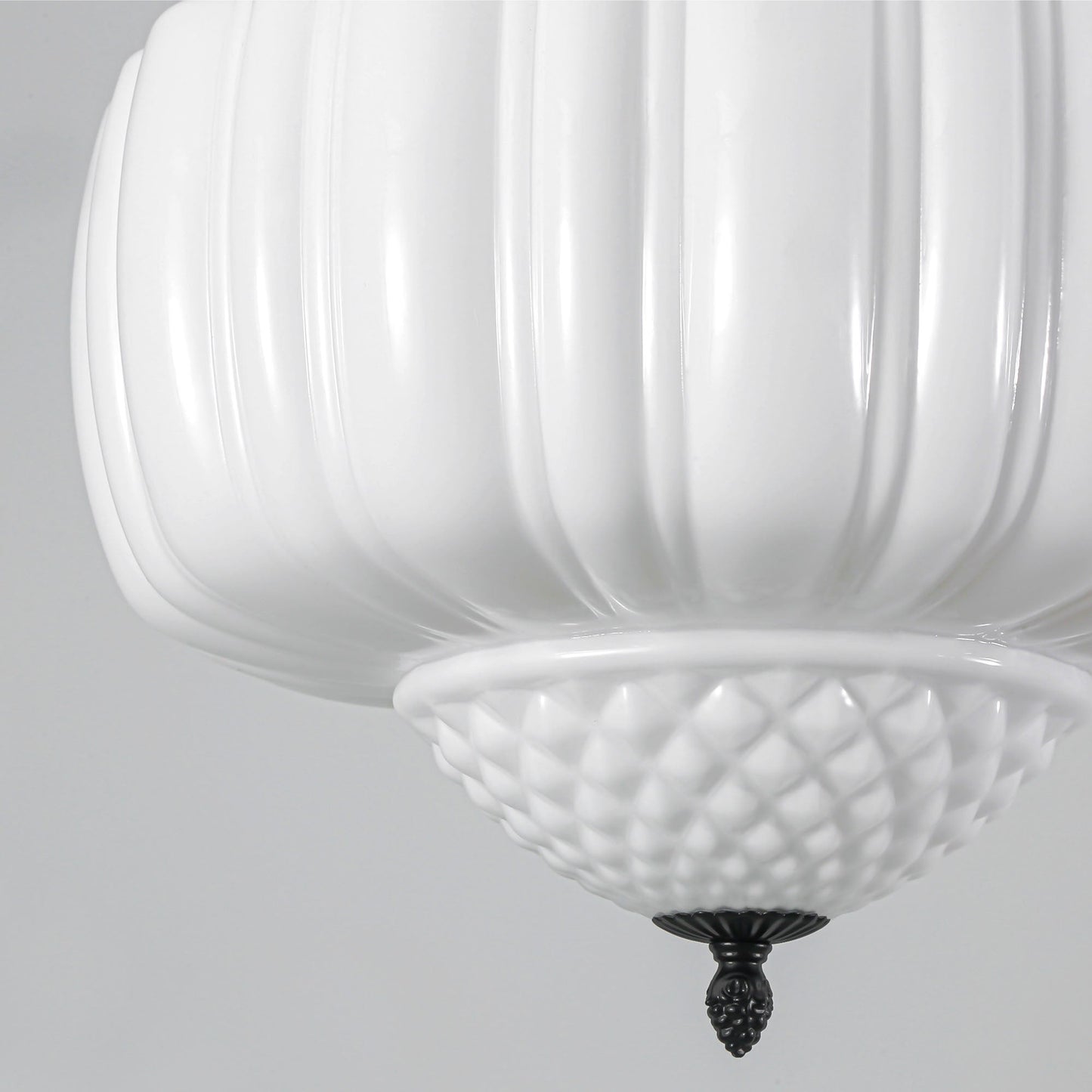 Fluted Milk Glass Pendant Light