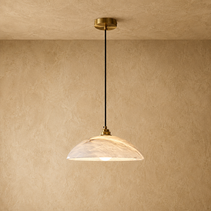 Alabaster Dome Pendant Light