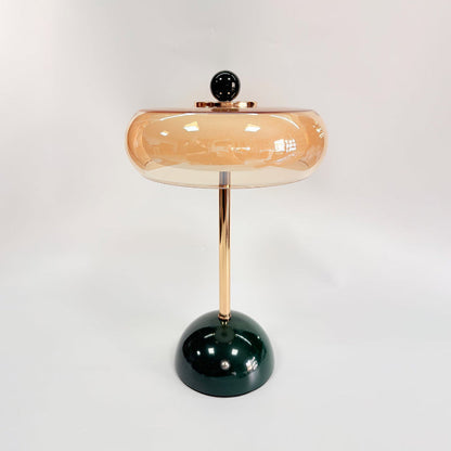 Green Glass Brass Table Lamp