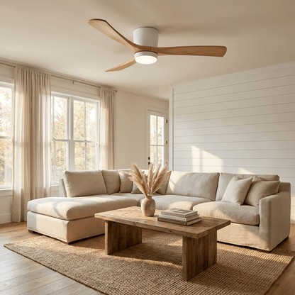 Sycamore Wood Flush Ceiling Fan