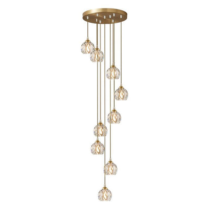 Cascading Crystal Sphere Pendant Light