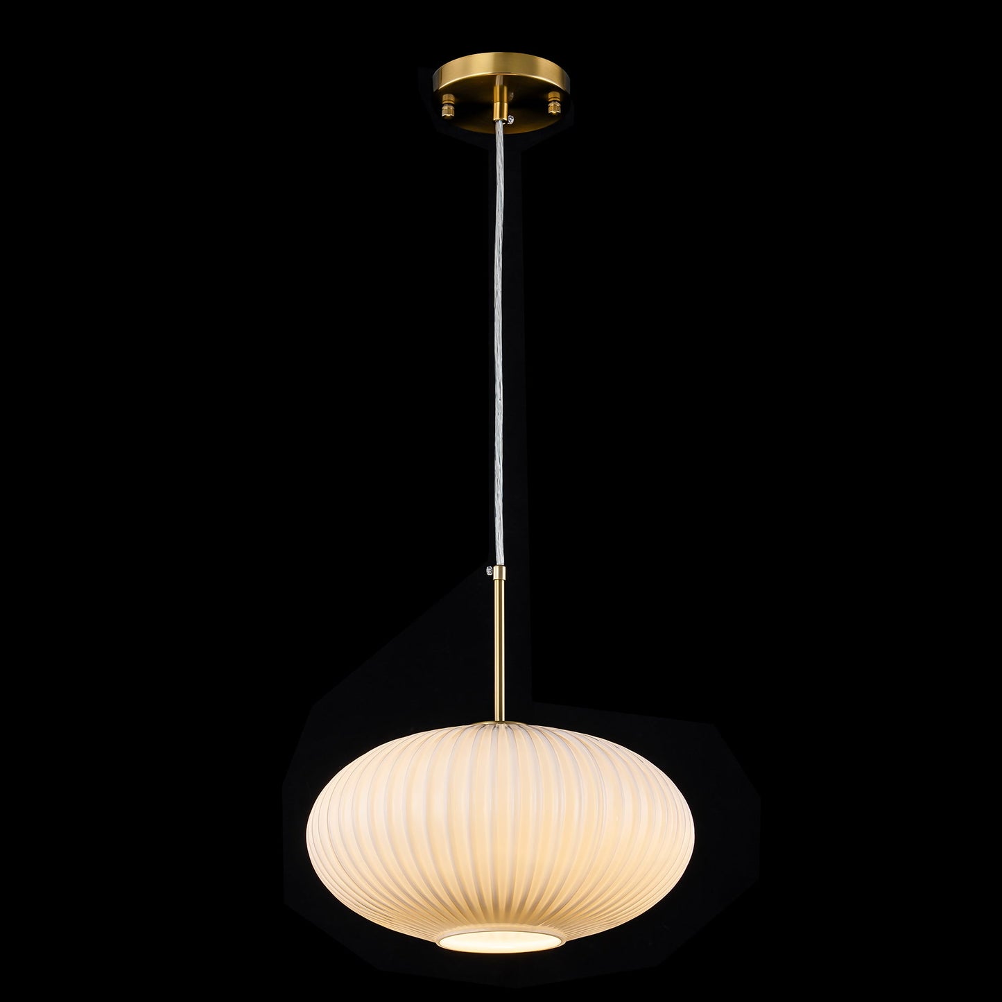 Fluted Oval Glass Pendant