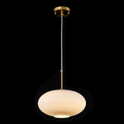 Fluted Oval Glass Pendant