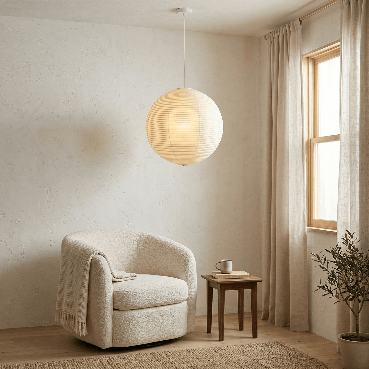 Washi Paper Globe Pendant