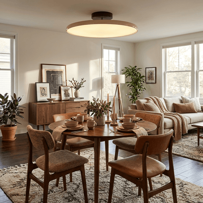 Round Wood Swivel Ceiling Light