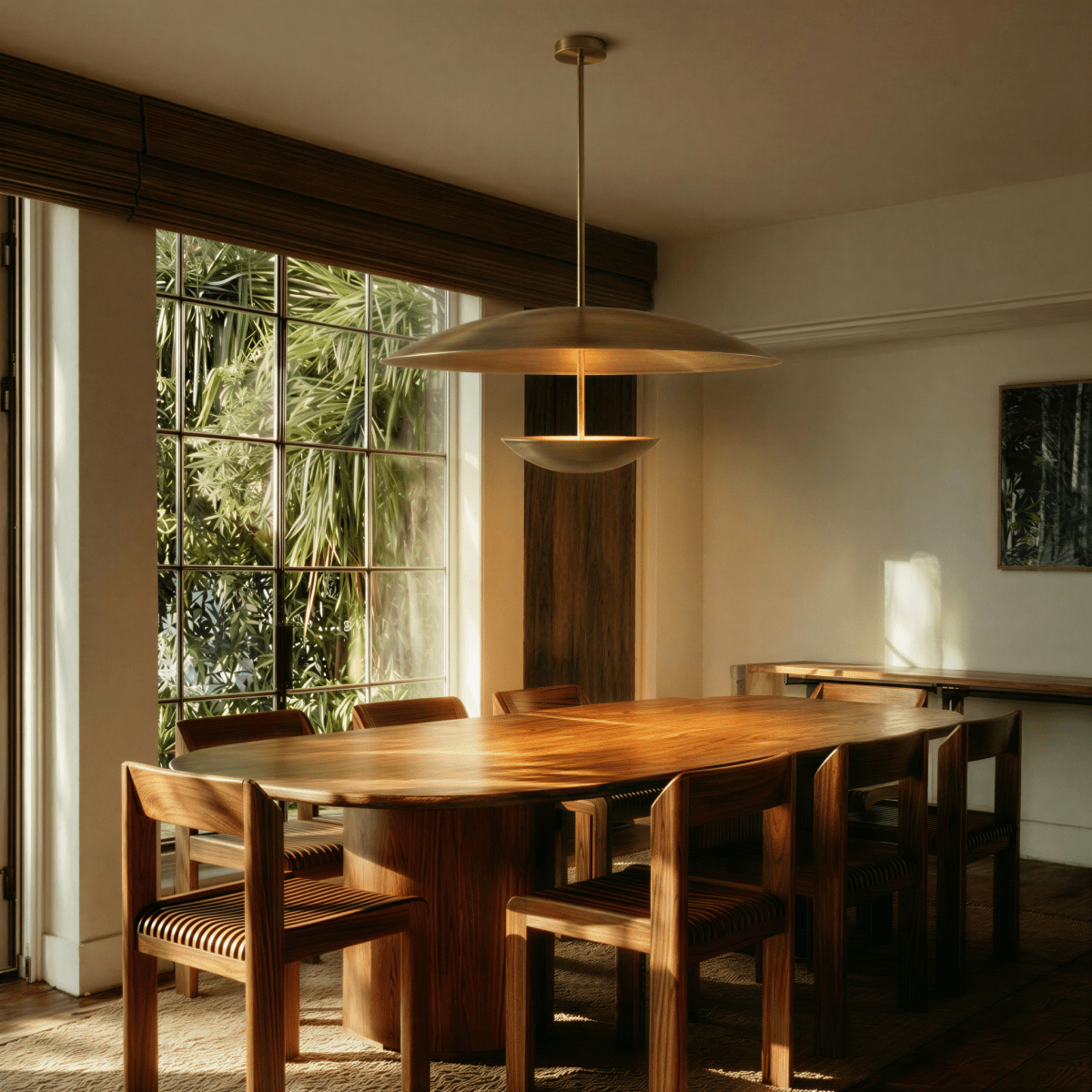 Wide Disc Metal Pendant Light