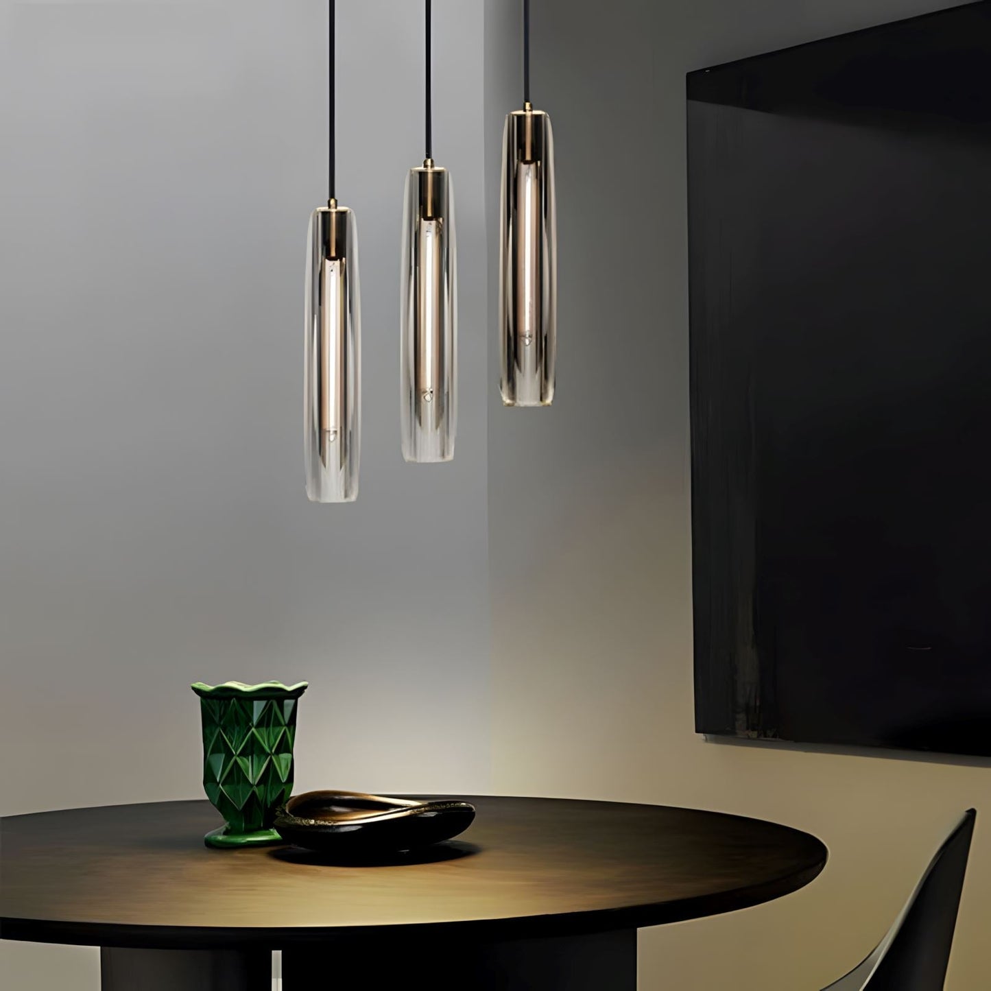 Brass Crystal Rod Pendant Light