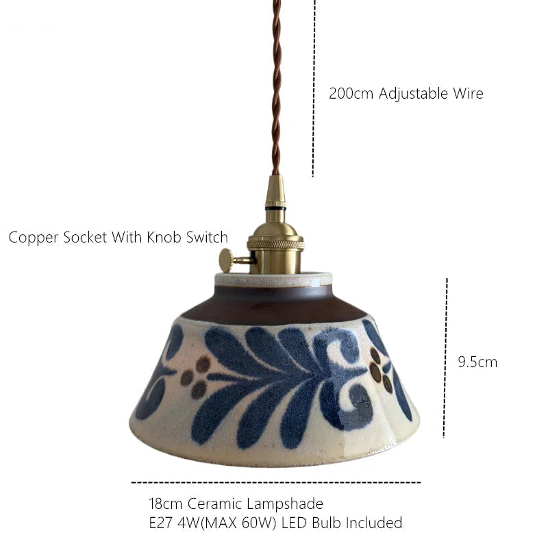 Tessaly Rustic Ceramic Pendant Light