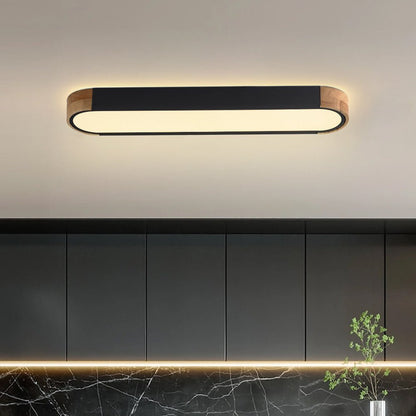 Ovalyn Minimalist Wood Oval LED Ceiling Light