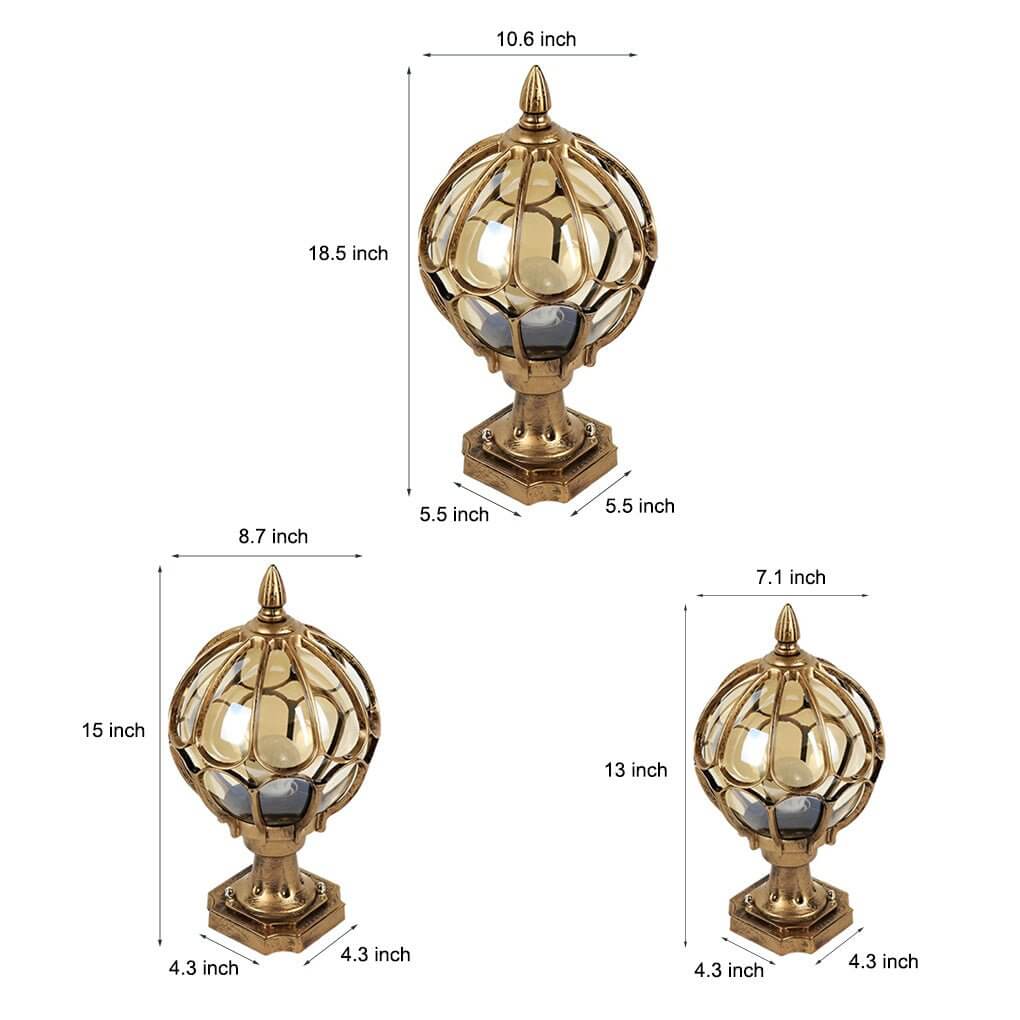 Classic Caged Glass Post Lantern