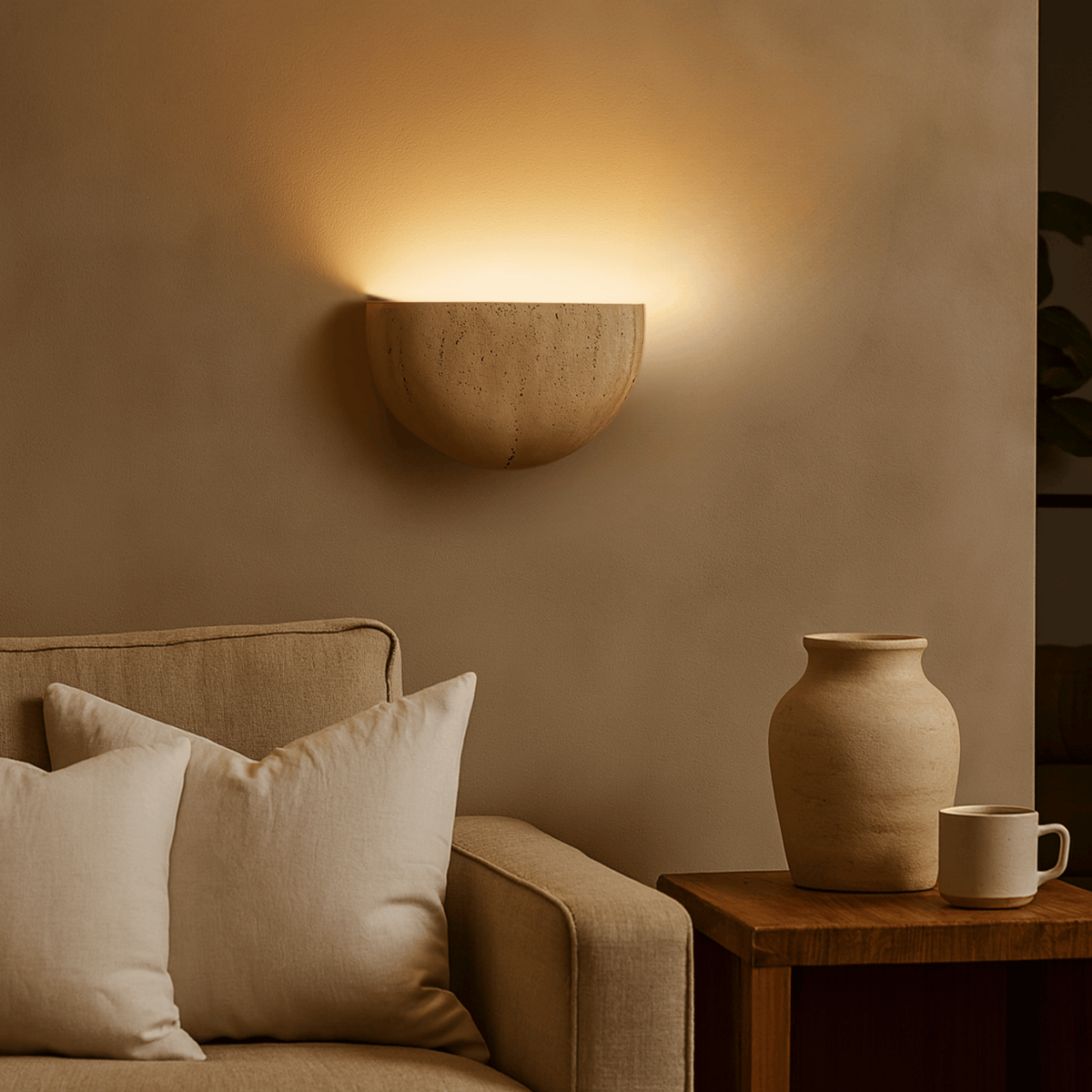 Cavelle Wabi-Sabi Travertine Wall Sconce