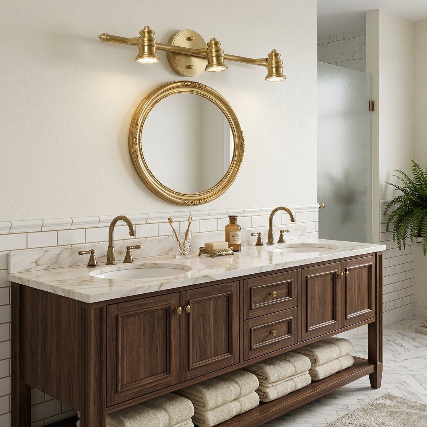 Brass Linear Spotlight Wall Light