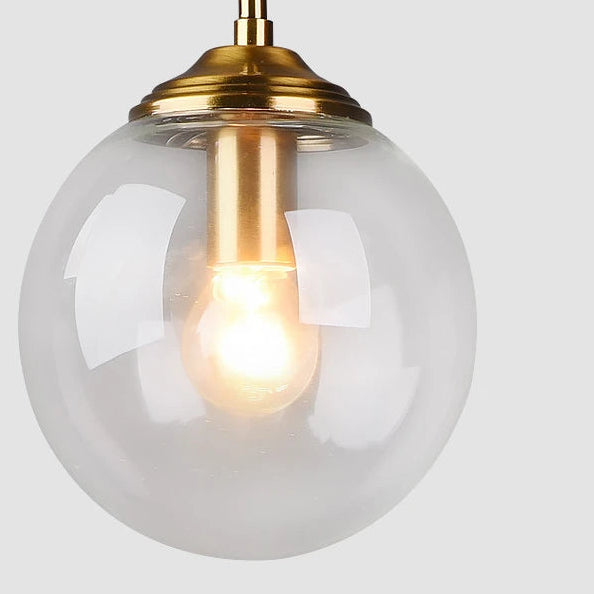 Orbelle Art Deco Brass Glass Globe Pendant Light