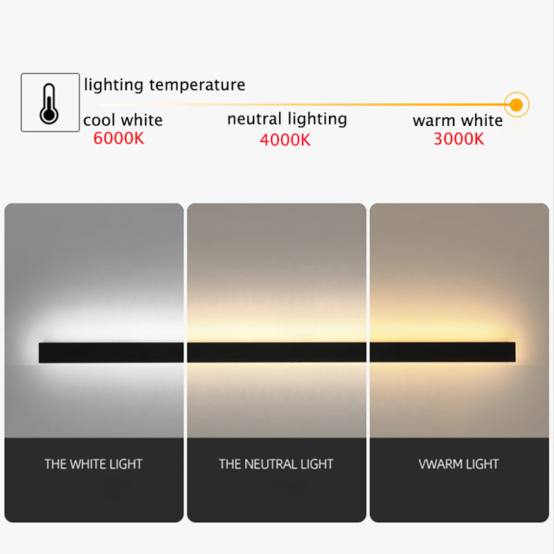 Veldrin Minimalist Slim Black Metal Outdoor Wall Light