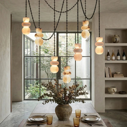 Alabaster Stone Cascade Chandelier