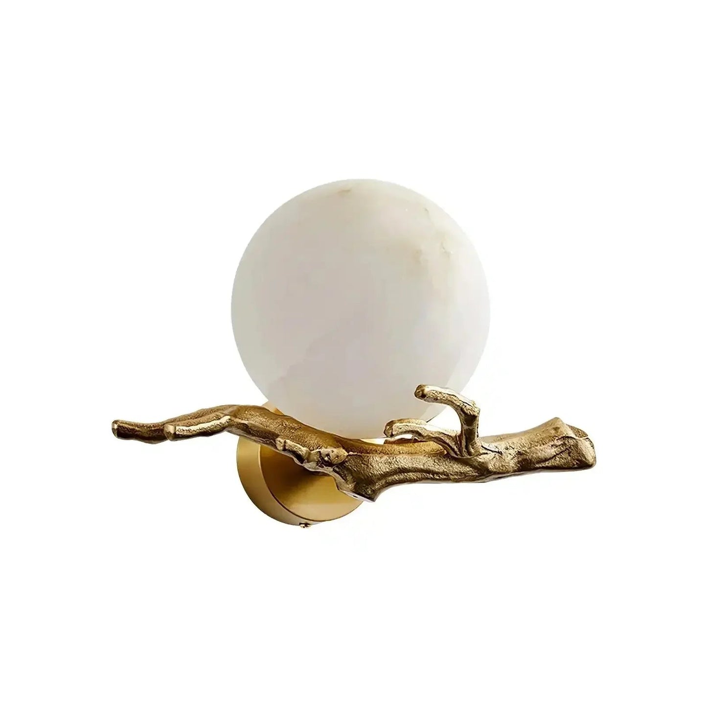 Brass Branch Alabaster Wall Light