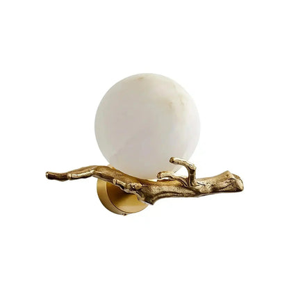 Brass Branch Alabaster Wall Light
