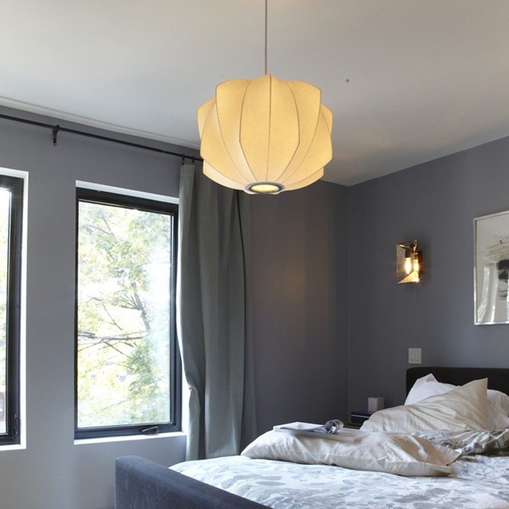 Pleated Silk Fabric Pendant Light