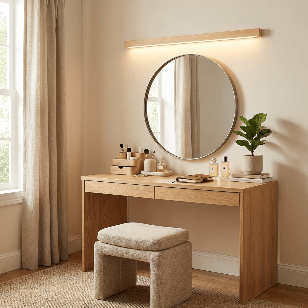 Slim Wood Linear Wall Light