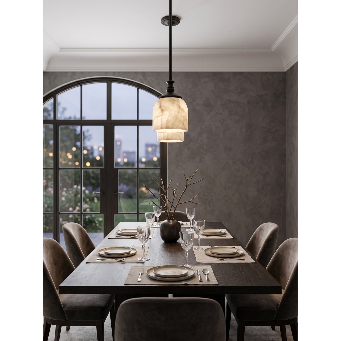 Alabaster Bell Pendant Light