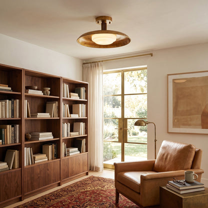 Wide Disc Flush Ceiling Light