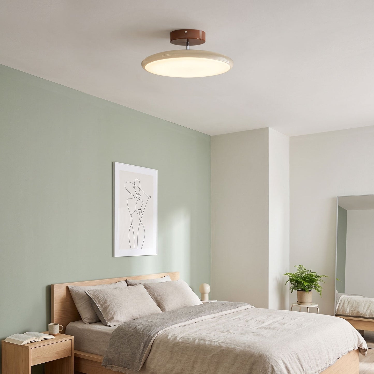 Round Wood Swivel Ceiling Light