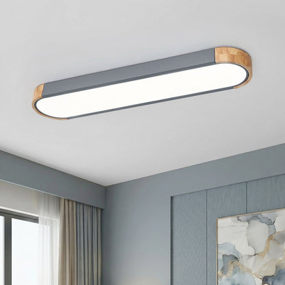 Ovalyn Minimalist Wood Oval LED Ceiling Light