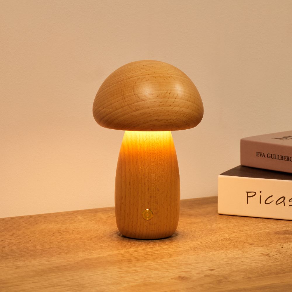 Fungara Scandinavian Wood Table Lamp